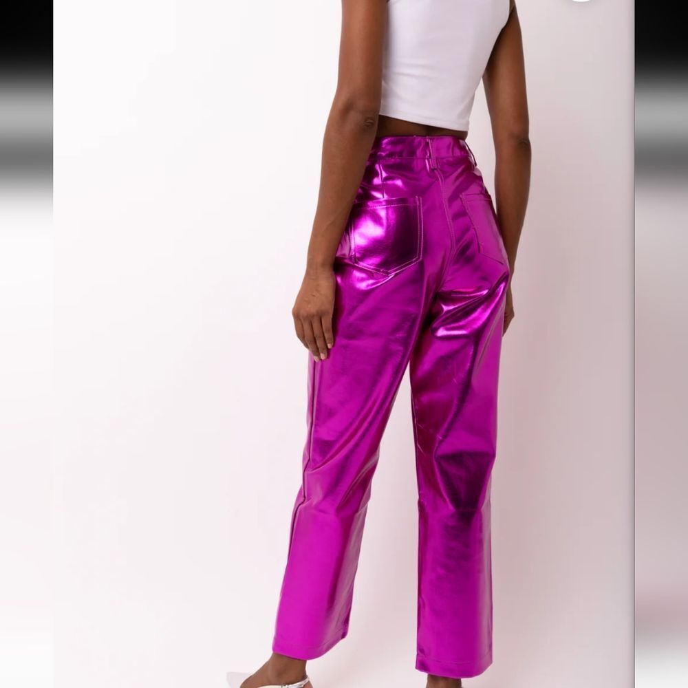 AmyLynn Metallic Hot Pink Women's Pants Small NWT - Picture 3 of 12